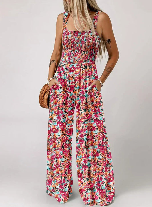 🏖️Summer Hot Sale :ONLY ￡14.99!!🌼Women’s Casual Print Sleeveless Overalls Jumpsuits