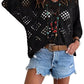 🥰Summer Sale-70% OFF💛Womens Bohemian-Inspired Beige Crochet Top With V-Neck
