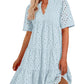 🫧2025 Hot Sale 50% OFF💘 -Women's Elegant Hollow Out Lace Ruffle Casual Mini Dress