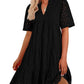 🫧2025 Hot Sale 50% OFF💘 -Women's Elegant Hollow Out Lace Ruffle Casual Mini Dress