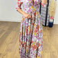 🔥BUY 2 GET 10% OFF💃Casual floral print V-neck waist wrap long dress