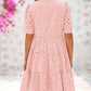 🫧2025 Hot Sale 50% OFF💘 -Women's Elegant Hollow Out Lace Ruffle Casual Mini Dress