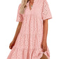 🫧2025 Hot Sale 50% OFF💘 -Women's Elegant Hollow Out Lace Ruffle Casual Mini Dress