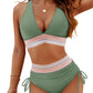 ⛱️Last Day Promotion 60% OFF!!👙2026 High Waisted Tummy Control Color Block Bikini Sets