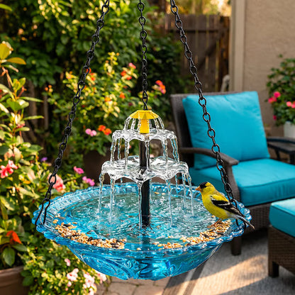 🔥💐SPRING DAY SALE 70%OFF!!⚡50K+ SOLD!🐦Solar Cascade Hanging Bird Bath Fountain