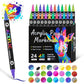 🥳2026 HOT SALE🥳💞50K+ SOLD!🍃🐾 50% OFF!🔥 Dual Tip Acrylic Paint Pen Marker - 24/48/72/120 Colors