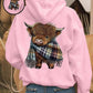 🎄🎅2026 CHRISTMAS SALE 50% OFF!!🎁✨Cute Highland Cow Cozy Fleece-Lined Hooded Sweatshirt🦬