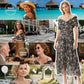 🎊Hot Sale 70% OFF Only Today!!⏰ Women's Off-the-Shoulder V-Neck Printed Dress