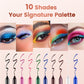 💧14-Pack Waterproof Colored Gel Eyeliner Pencil – Metallic & Shimmer Finishes, Smudge-Proof（Pencil sharpener color is random）