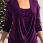 🎄Christmas Sale-50% Off🎁Sequin Loose Smocked Fake Two-Piece Top