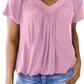 ⏳LAST DAY SALE £10.99💐Summer Hot Sale 70% OFF👚Women's Casual Pleated V-Neck Short-Sleeve Top