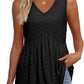 🌞HOT SALE 49% OFF👚Women's Print Flowy Sleeveless V Neck Peplum Tank Tops