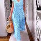 💐Spring Sale 50% OFF⭐V-neck Printed Short-sleeved Long Dress