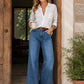 🏆🔥2026 New Arrivals 💕50K+ SOLD!💥 50% OFF!💖High-Waist Wide-Leg Jeans with Button Detail