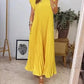 Women Pleated Simple Solid Color Dress