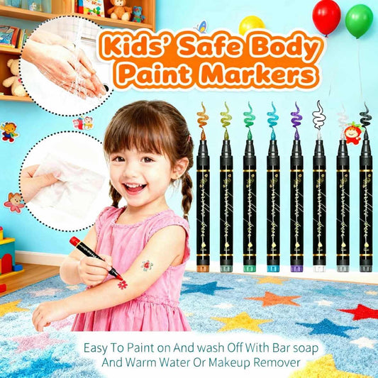 🌈Hot Sale 49% OFF🎨✨️10-Color Temporary Tattoo Markers Set