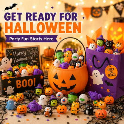 🎁💥LAST DAY SALE 50% OFF!!🎃 Halloween Squishy Toy Set Washable & Reusable🧹Party Favors & Trick-or-Treat 👻