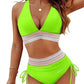 ⛱️Last Day Promotion 60% OFF!!👙2026 High Waisted Tummy Control Color Block Bikini Sets