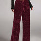 🍂LAST DAY SALE 70% OFF👍💖Women's Sequin Sparkle Wide Leg Pants with Elastic Waistband