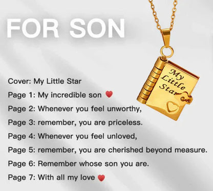 🎅Early Xmas Sale 50% OFF💓My Book Necklace for Daughter,Son or Lover, Birthday Day Gift Graduation Jewelry of Love