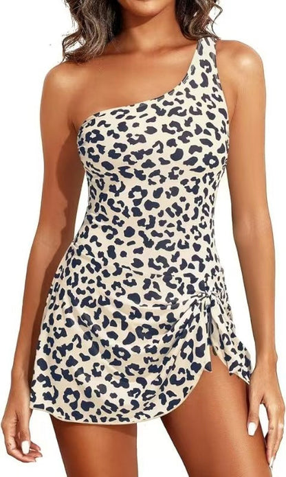 ⏳Last Day Sale 49% OFF🔥One Shoulder Skirted One Piece Swimsuit
