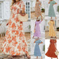 ⏰Hot Sale 50% OFF👗Women's Casual Floral Print Short Flutter Sleeve Smocked High Waist Flowy Maxi Dress
