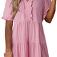 🔥2026 Summer Hot Sale 70% OFF💐Women's V Neck Ruffle Casual A-Line Flowy Swing Shift Dress