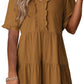 🔥2026 Summer Hot Sale 70% OFF💐Women's V Neck Ruffle Casual A-Line Flowy Swing Shift Dress