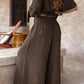 ⏳Time-limited Special💕Women's Causal Off Shoulder Top ＆ Wide-Leg Pants Two-Piece Set