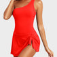 ⏳Last Day Sale 49% OFF🔥One Shoulder Skirted One Piece Swimsuit