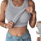 🔥LAST DAY SPECIAL PRICE: ￡11.99!!🔥Ribbed Stretchy Tank Top with Shelf Bra