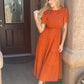 ⏰Hot Sale 50% OFF👗Women's Casual Floral Print Short Flutter Sleeve Smocked High Waist Flowy Maxi Dress