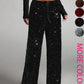 🍂LAST DAY SALE 70% OFF👍💖Women's Sequin Sparkle Wide Leg Pants with Elastic Waistband