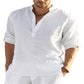 🔥Last Day Surprise Price ￡10.99!!🔥Men's Cotton Linen Shirt Long Sleeve