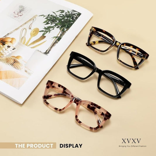 🏆 Best-Selling  50% OFF✨👓 Tortoiseshell Blue Light Blocking Reading Glasses – Large Square Frame Readers