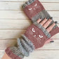 🔥Winter Hot Sale 49% off😻Cat Knitted Embroidery Fingerless Gloves - Cosy, Stylish, Casual Winter Wear