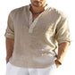 🔥Last Day Surprise Price ￡10.99!!🔥Men's Cotton Linen Shirt Long Sleeve