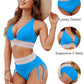 ⛱️Last Day Promotion 60% OFF!!👙2026 High Waisted Tummy Control Color Block Bikini Sets