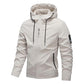 🎁💥Men's Solid Color Waterproof Windproof Drawstring Zip-up Hoodie Jacket