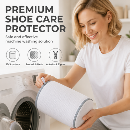 🧺 LIMITED-TIME 50% OFF! Premium Shoe Laundry Wash Bag, Shock-Absorbing Mesh Shoe Washing Protector Bag with Zipper