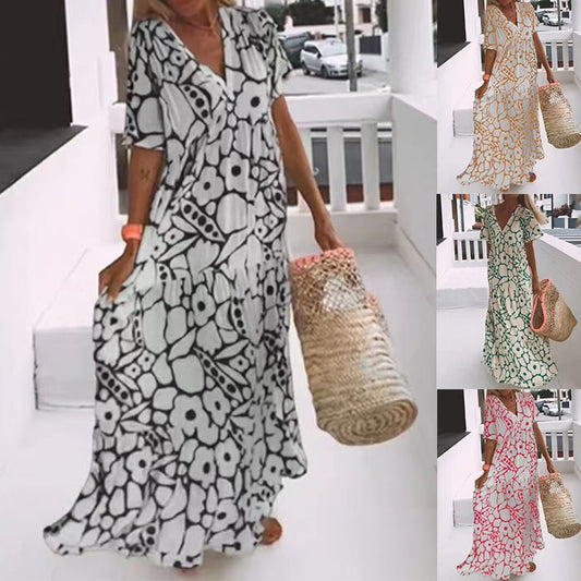 💖Hot Sale 49% OFF-🎁2024 New Short-sleeved Printed Dress