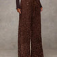 🍂LAST DAY SALE 70% OFF👍💖Women's Sequin Sparkle Wide Leg Pants with Elastic Waistband