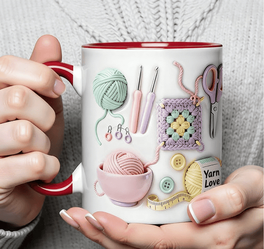 🔥LAST DAY SALE 50% OFF!!🏆Flash Sale⚡ 50K+ SOLD! Almost Gone💥Yarn Love Mug, Gift For Crafters And Creative Souls