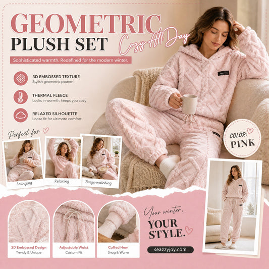 🍂Autumn Hot Sale 60% OFF🔥 Embossed Geometric Plush Set – Timeless Comfort & Effortless Style For Every Occasion