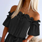 🔥Summer Sale 50% OFF👗 Women's Ruffle Off-the-shoulder Tie-Drape Jumpsuit with Pockets