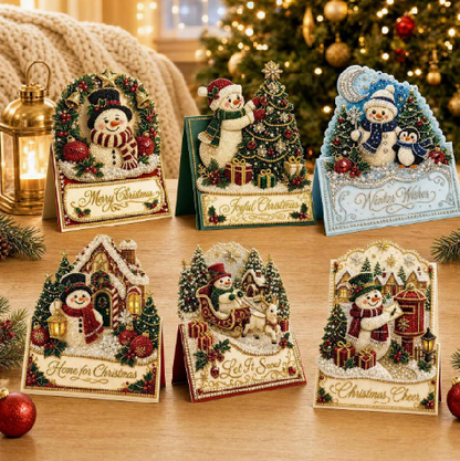🎅Christmas HOT SALE🎄 50% OFF | DIY 3D Christmas Greeting Cards – 6-Piece Rhinestone Craft Set
