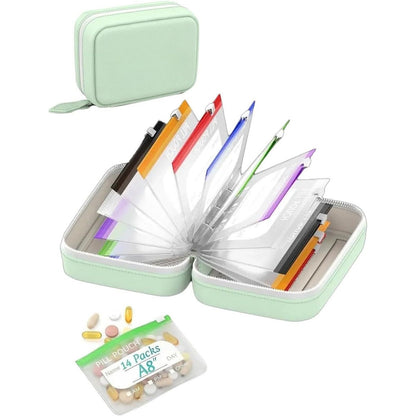 ⏳Limited-time 50% off⏰ Waterproof Pill Pouch Set – 14-Day Reusable Pocket Pharmacy 🌈  Perfect for Vitamins, Fish Oils & Medication | Zippered, Leak-Proof & Travel-Friendly ✈️ | Includes Colour-Coded Labels for Easy Organisation 🇬🇧