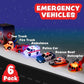 💖Hot Sale 70% OFF🌹🚒 Emergency Cars Light-Up Bath Toys – 6 Pack