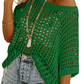 💥This Week's Special Price 💥Womens Summer Scoop Neck ShortSleeve Sweater Casual Crochet Hollow Out KnitTops