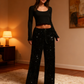 🍂LAST DAY SALE 70% OFF👍💖Women's Sequin Sparkle Wide Leg Pants with Elastic Waistband